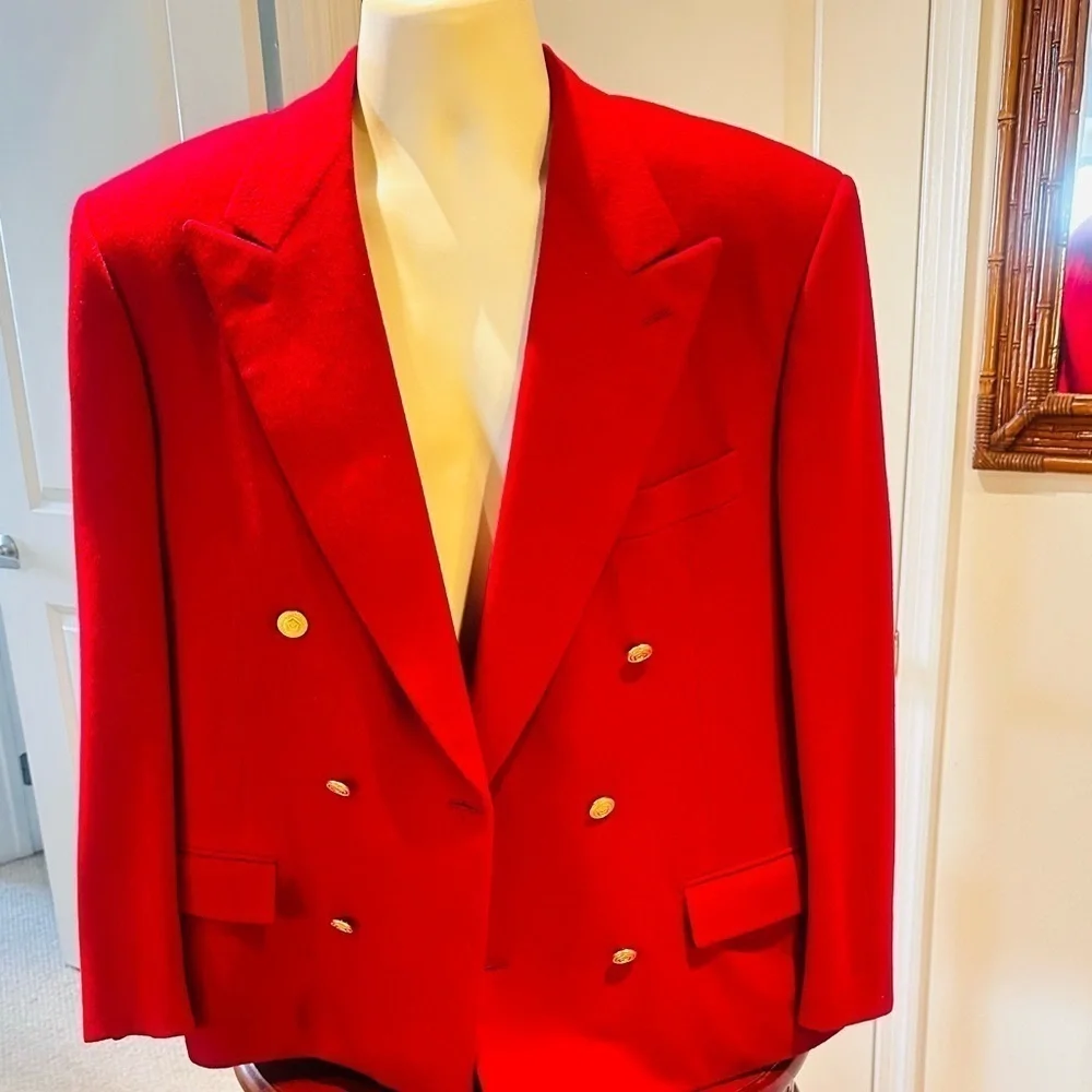 100% Kashmir Virgin Wool Red Blazer. - Picture 1 of 12